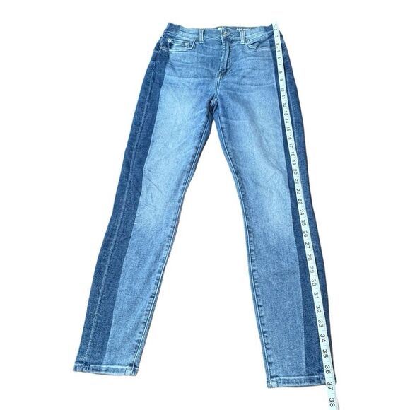 7 For All Mankind High Waist Ankle Gwenevere Skinny Jeans Side Stripe Size 28 - Picture 6 of 16